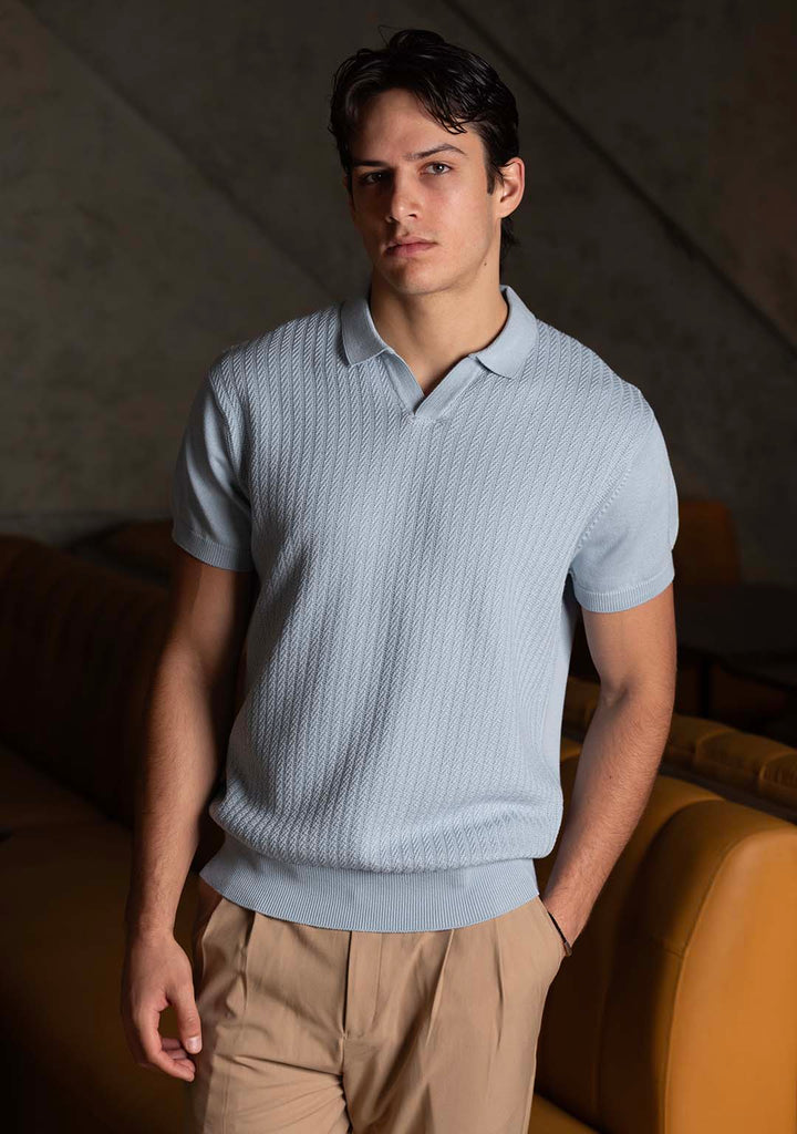 Ghazal Knit Polo in Nile - Aristobrat