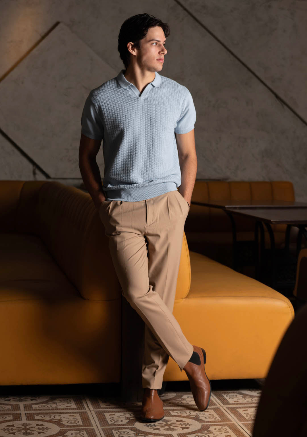Ghazal Knit Polo in Nile - Aristobrat