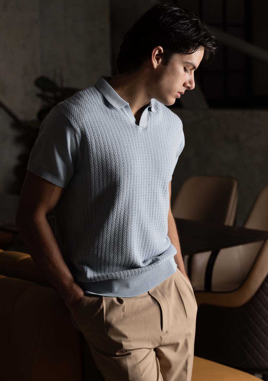 Ghazal Knit Polo in Nile - Aristobrat