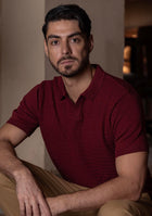 Ghazal Knit Polo in Wineberry