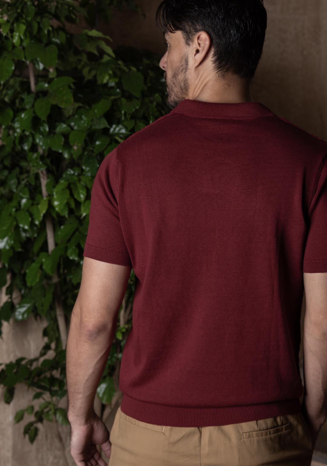 Ghazal Knit Polo in Wineberry