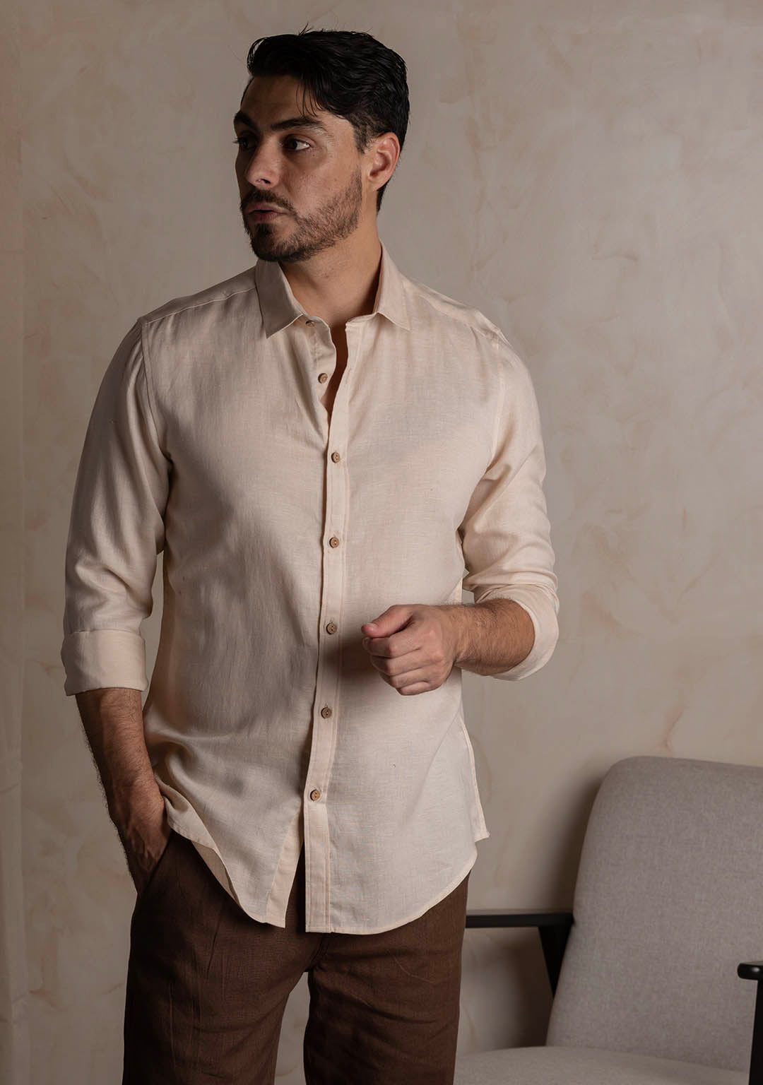 Hemp Shirt in Ivory