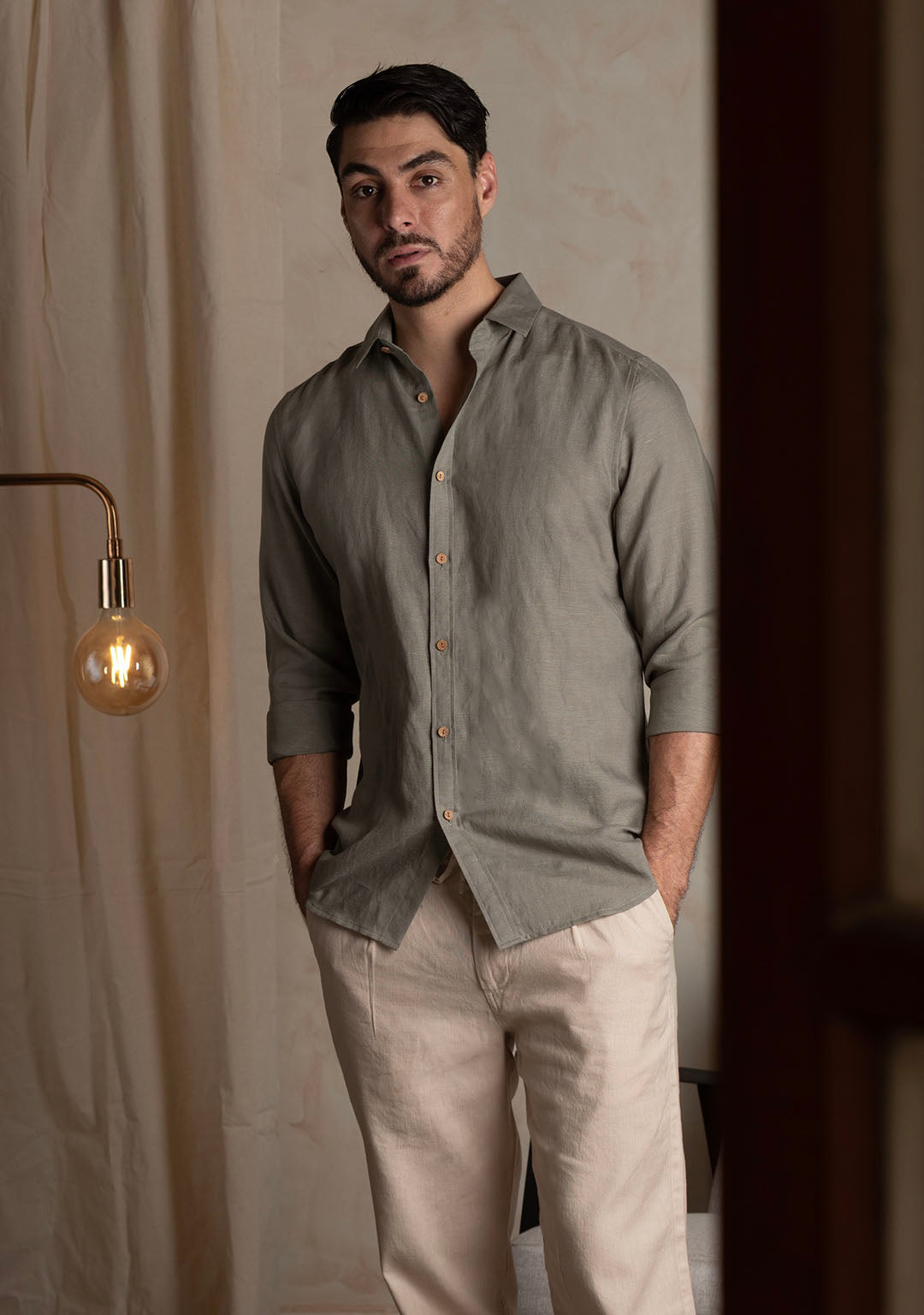 Hemp Shirt in Sage Green
