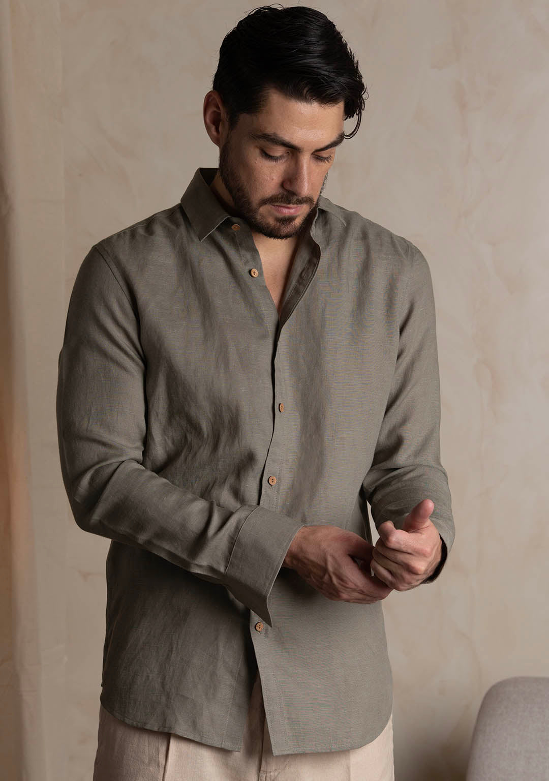 Hemp Shirt in Sage Green