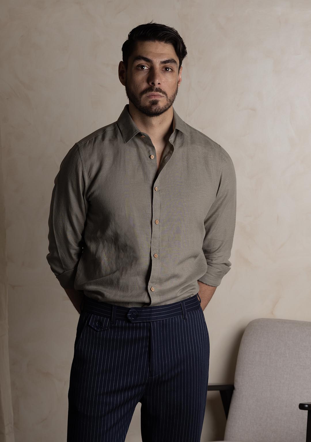 Hemp Shirt in Sage Green