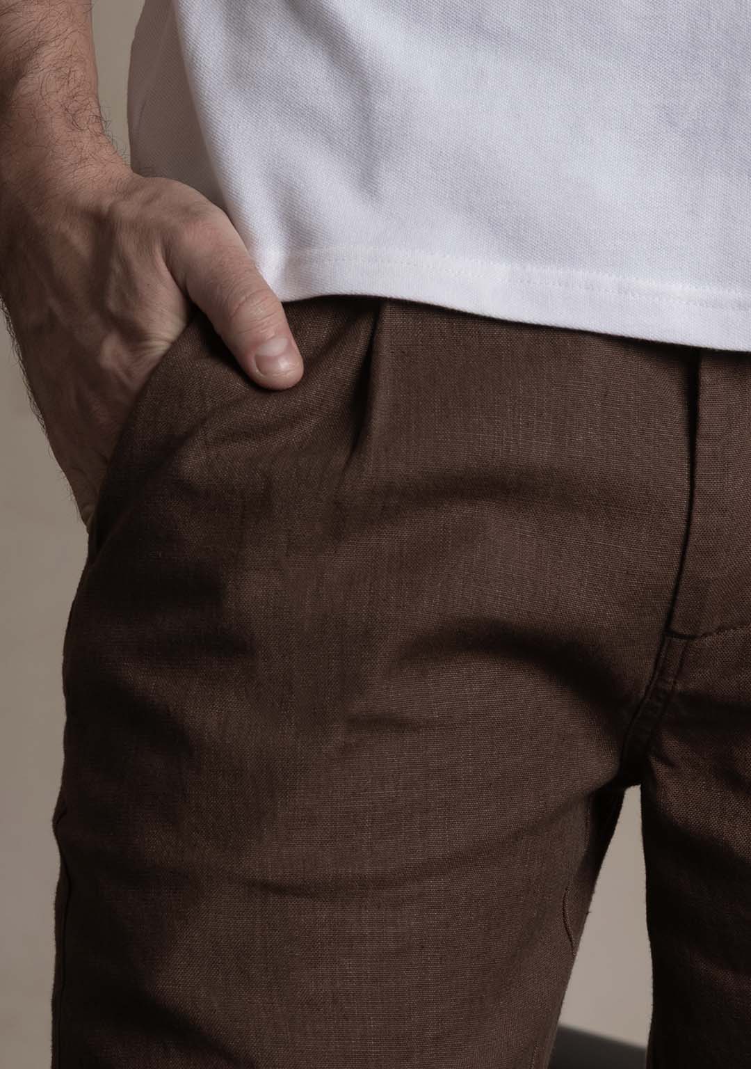 Hemp Trousers in Bitter Chocolate  