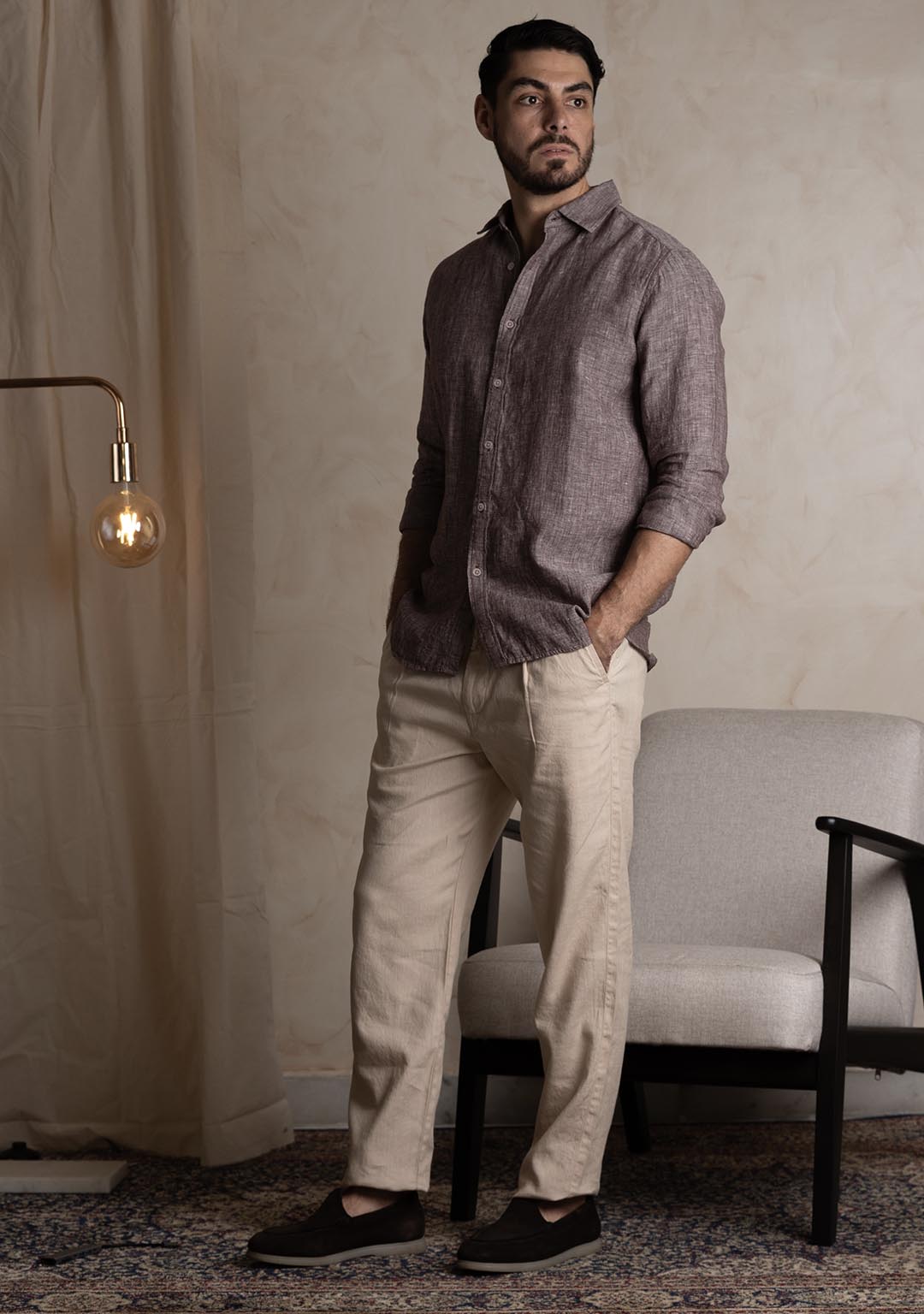 Hemp Trousers in Butter Cream 