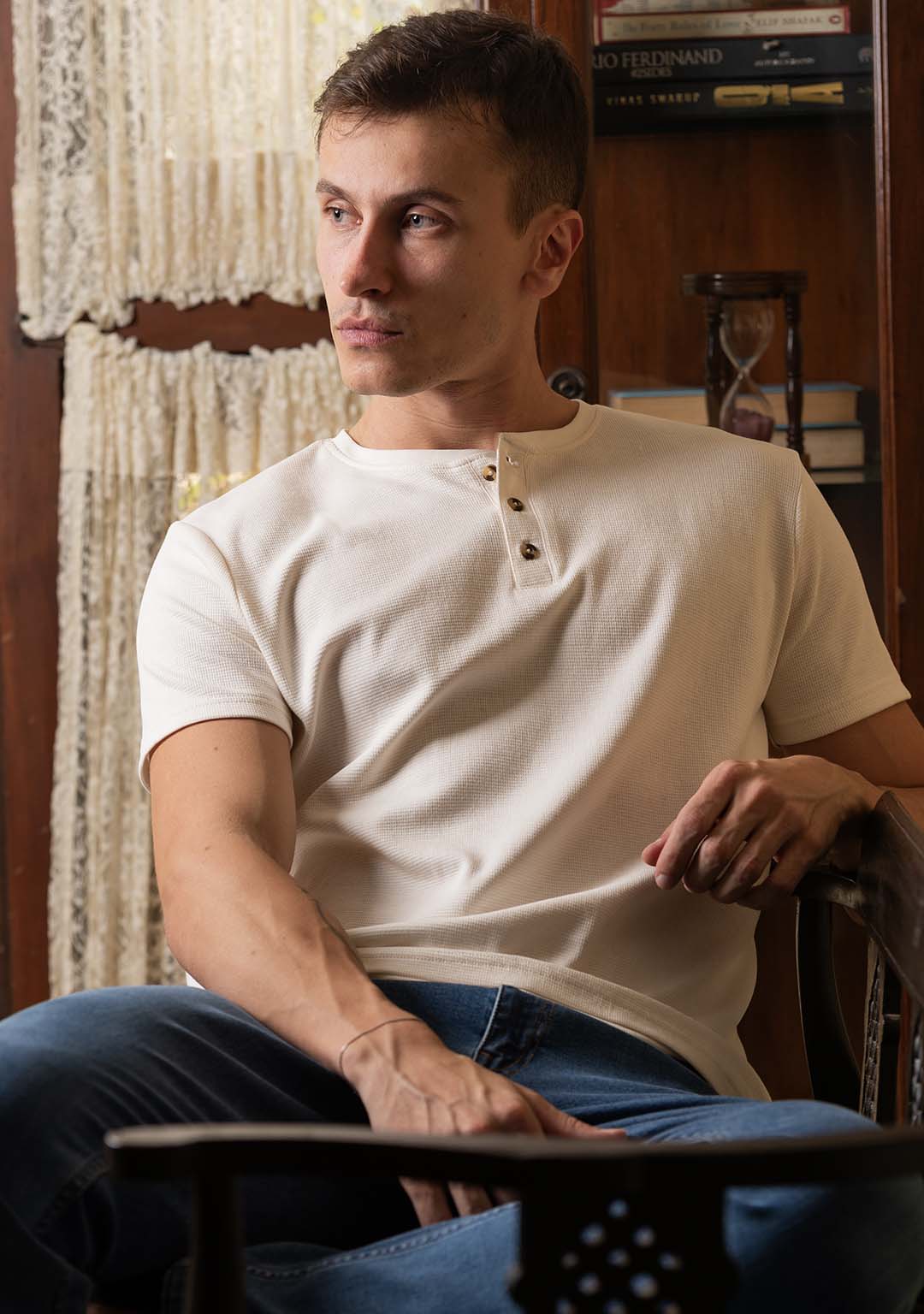 Henley in Ecru