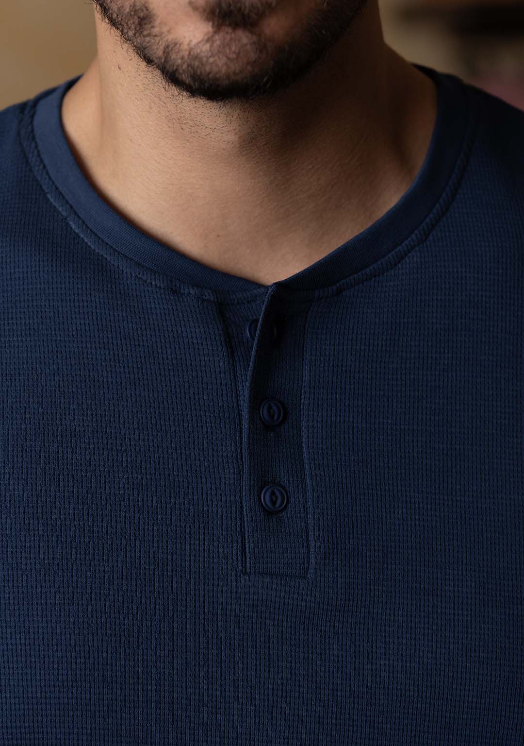 Henley Full Sleeves in Sailor Blue