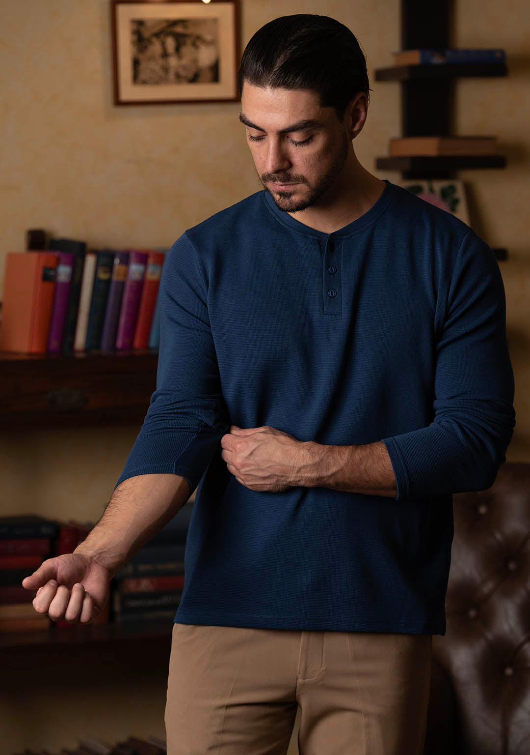 Henley Full Sleeves in Sailor Blue