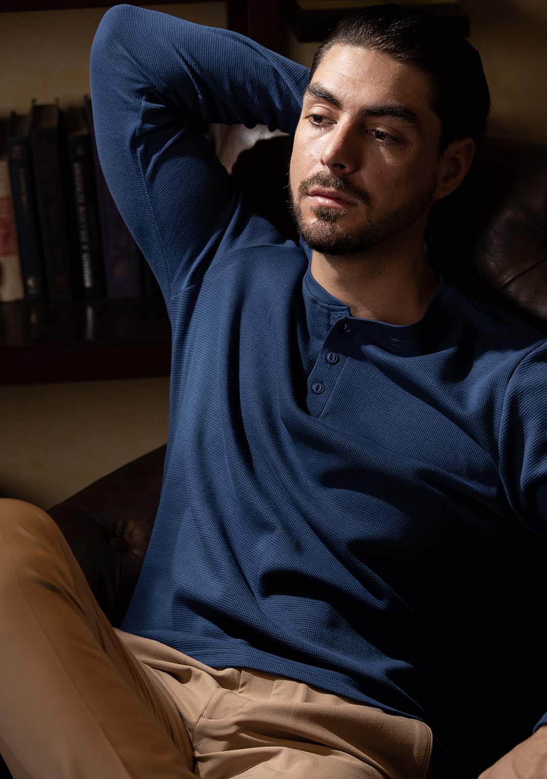 Henley Full Sleeves in Sailor Blue