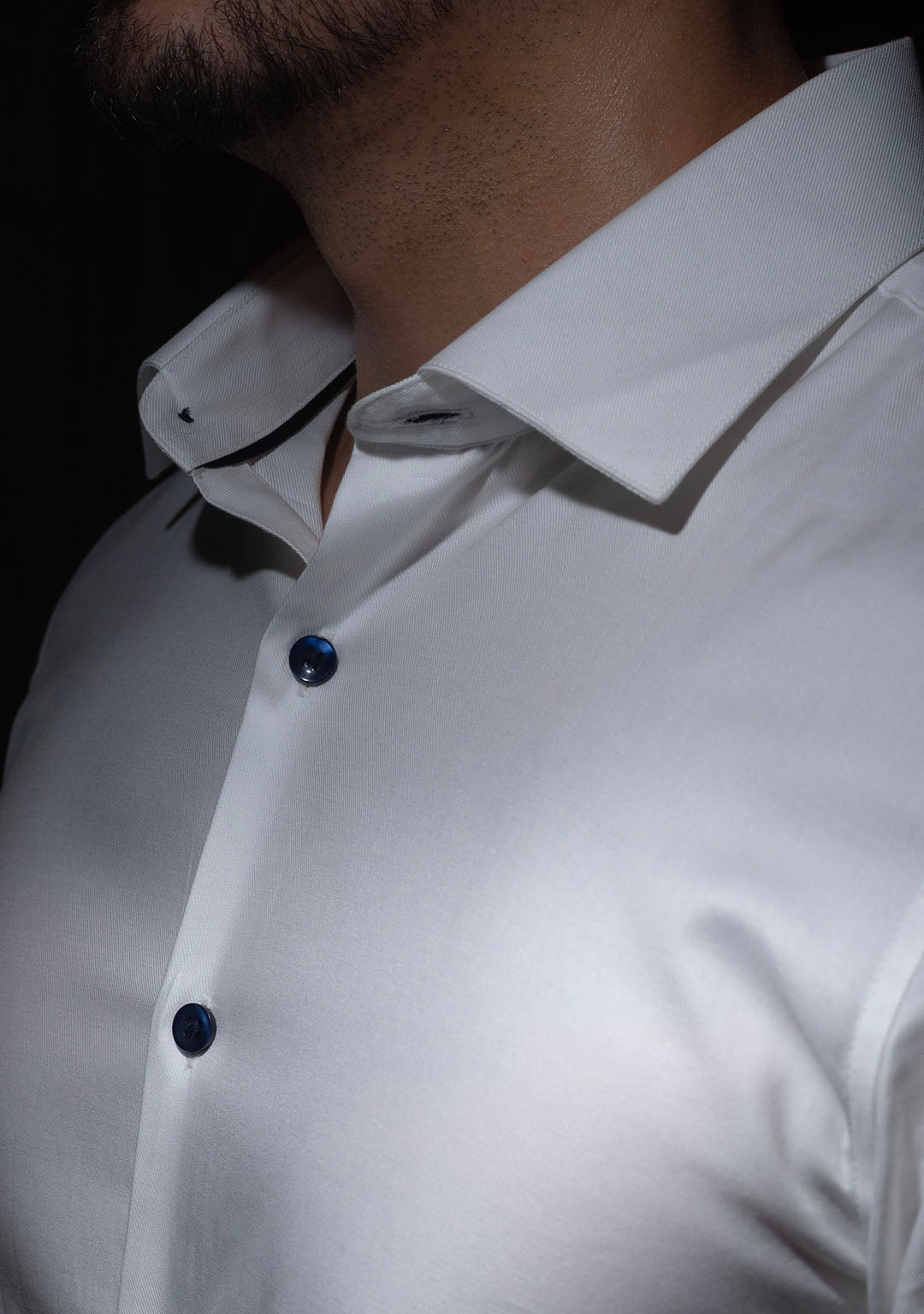 Iconic White Shirt With Blue Buttons