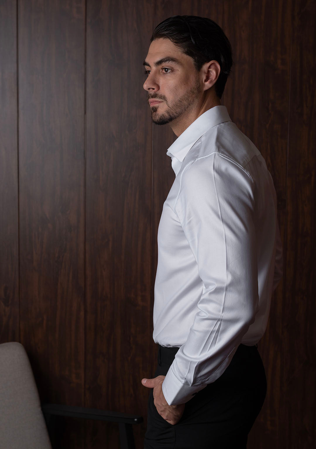 Iconic White Shirt With Blue Buttons