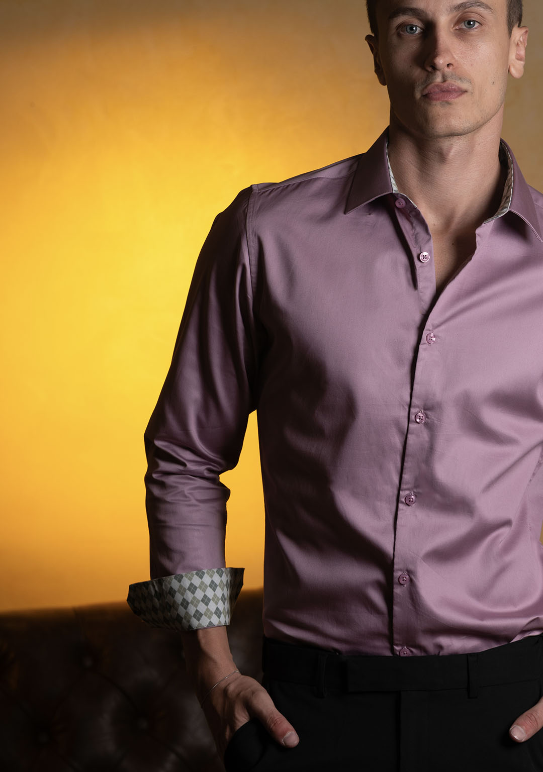 Mauve with Argyle