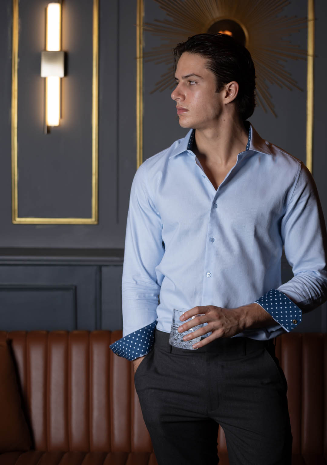 Sky Blue with Polka Dot