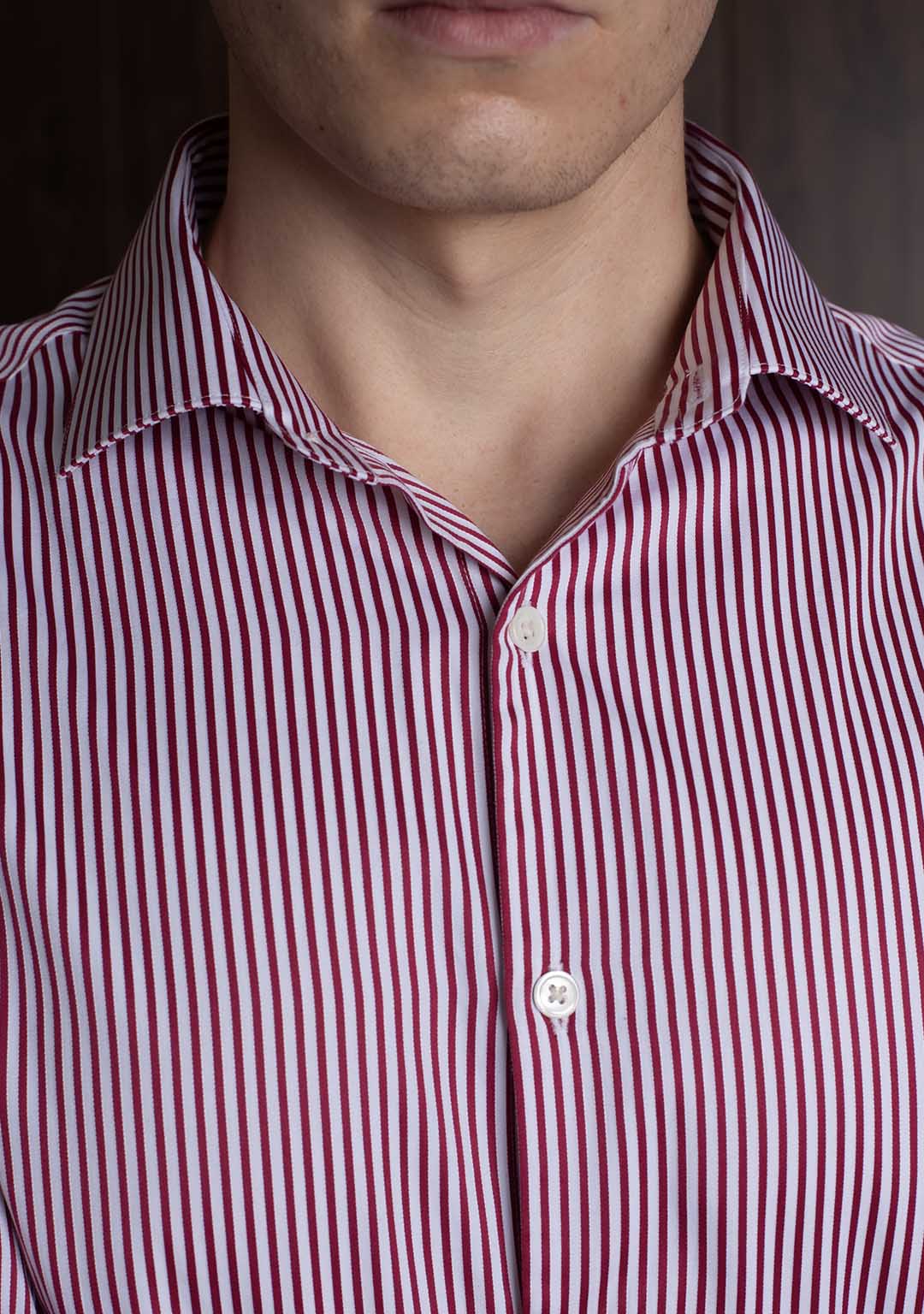 Striped Shirt in Deep Cherry