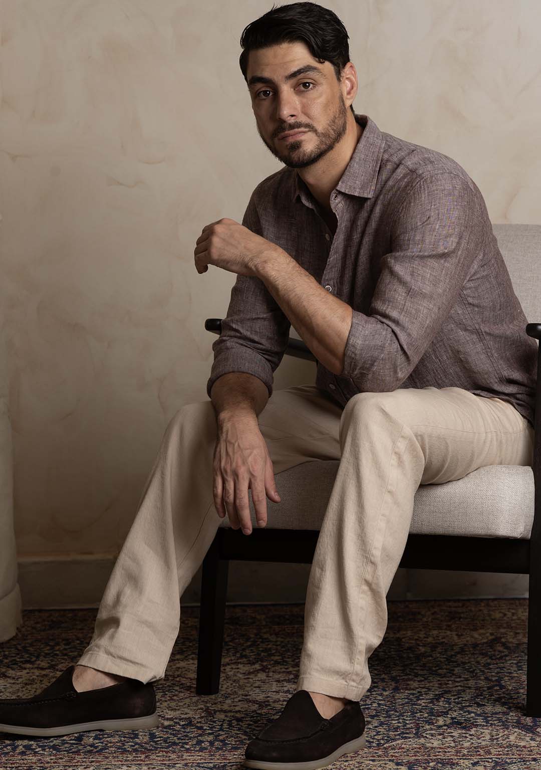 Linen Shirt in Rum Raisin