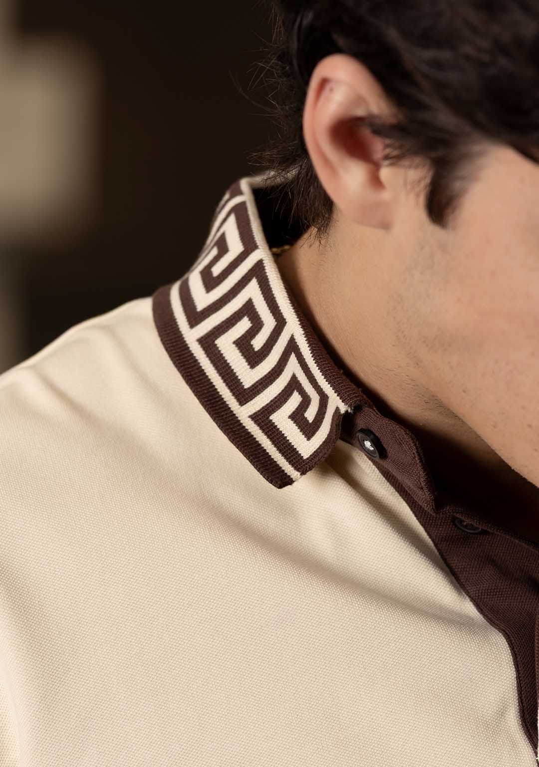 The Luxury Polo in Ecru Meander