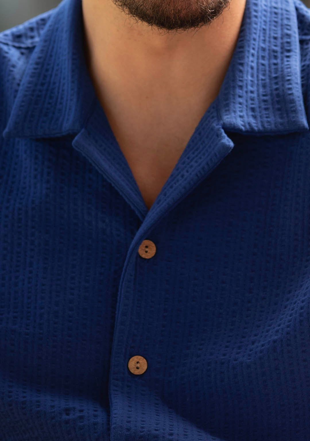 Cuban Shirt in Classic Blue - Aristobrat