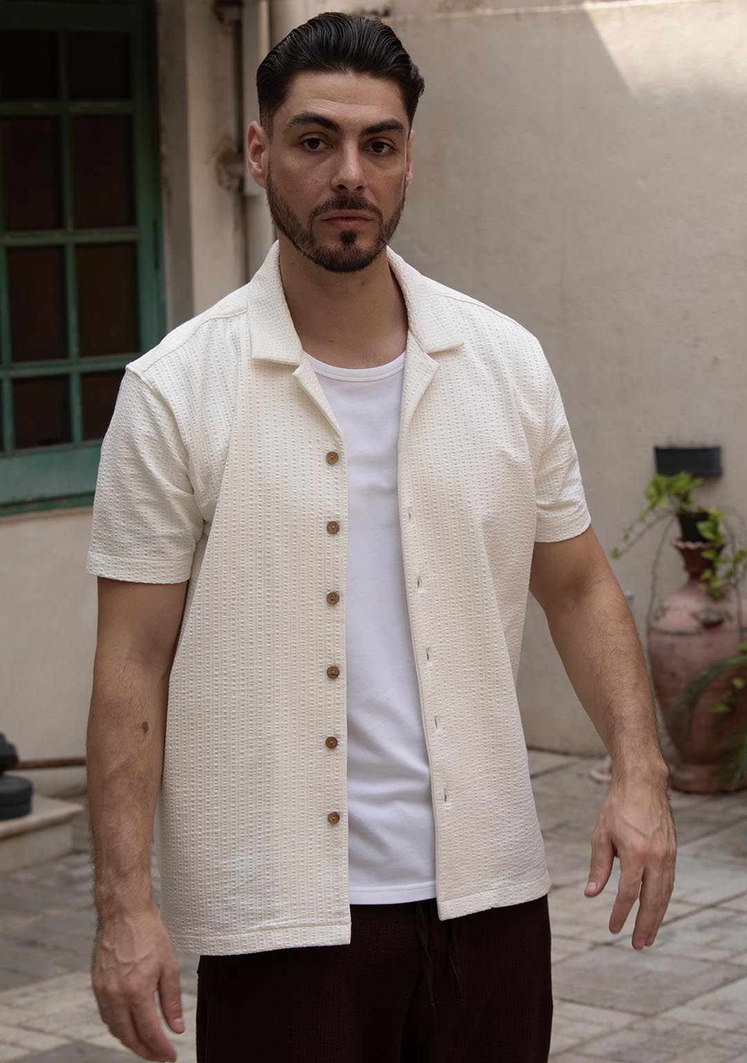 Nimbus Cuban Shirt in Ecru