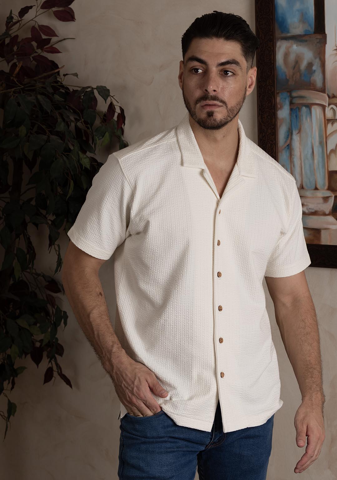 Nimbus Cuban Shirt in Ecru