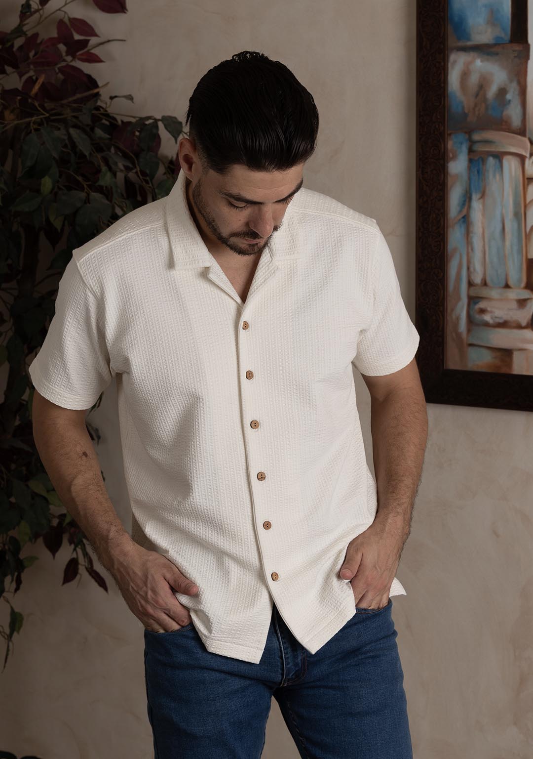 Nimbus Cuban Shirt in Ecru