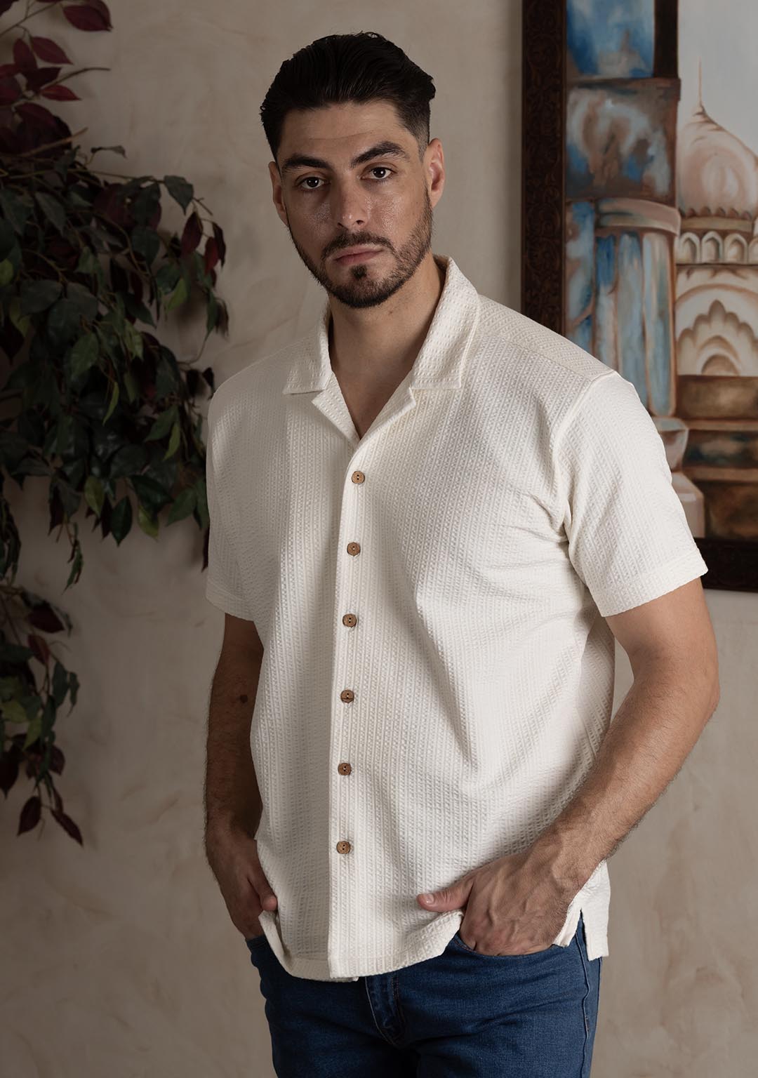 Nimbus Cuban Shirt in Ecru