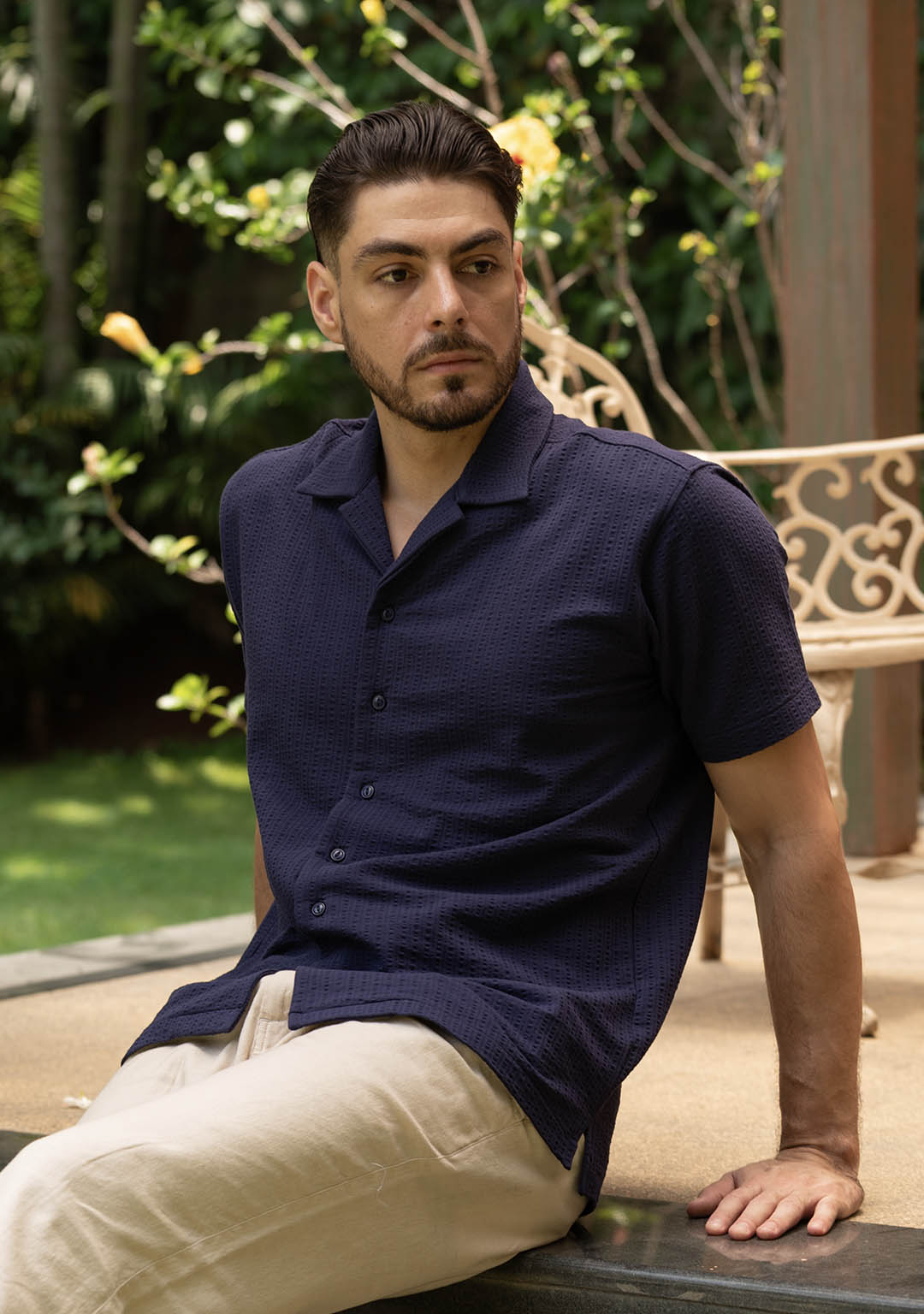 Nimbus Cuban Shirt in Midnight Navy