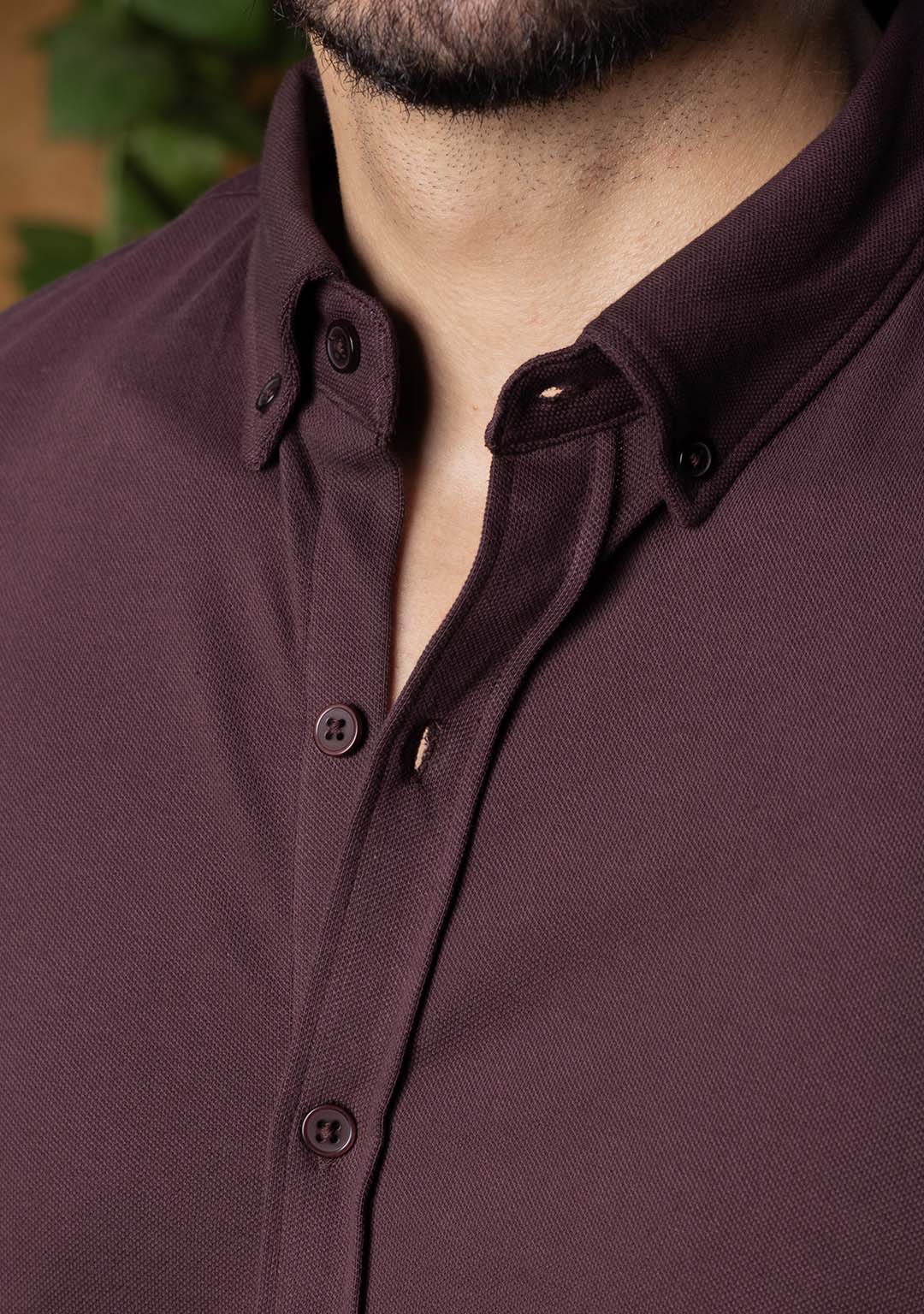 Piqué Shirt in Chocolate Martini 