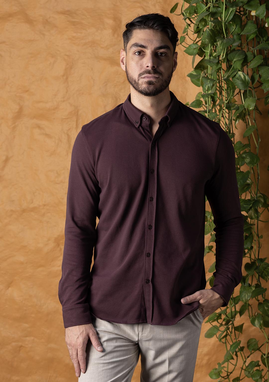 Piqué Shirt in Chocolate Martini 