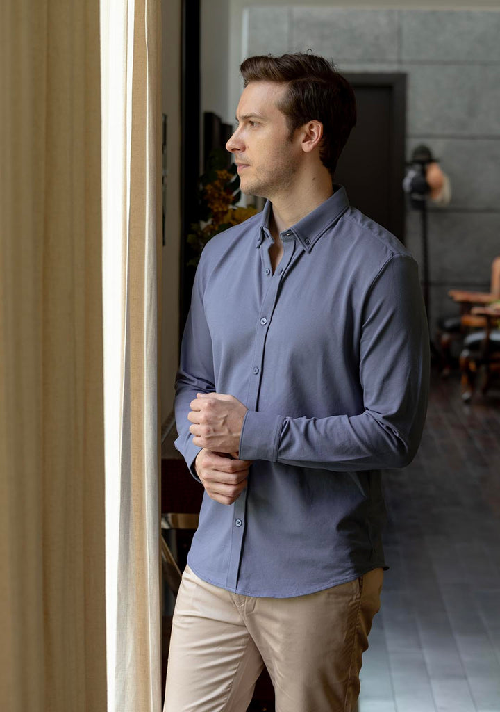 Piqué Shirt in English Blue