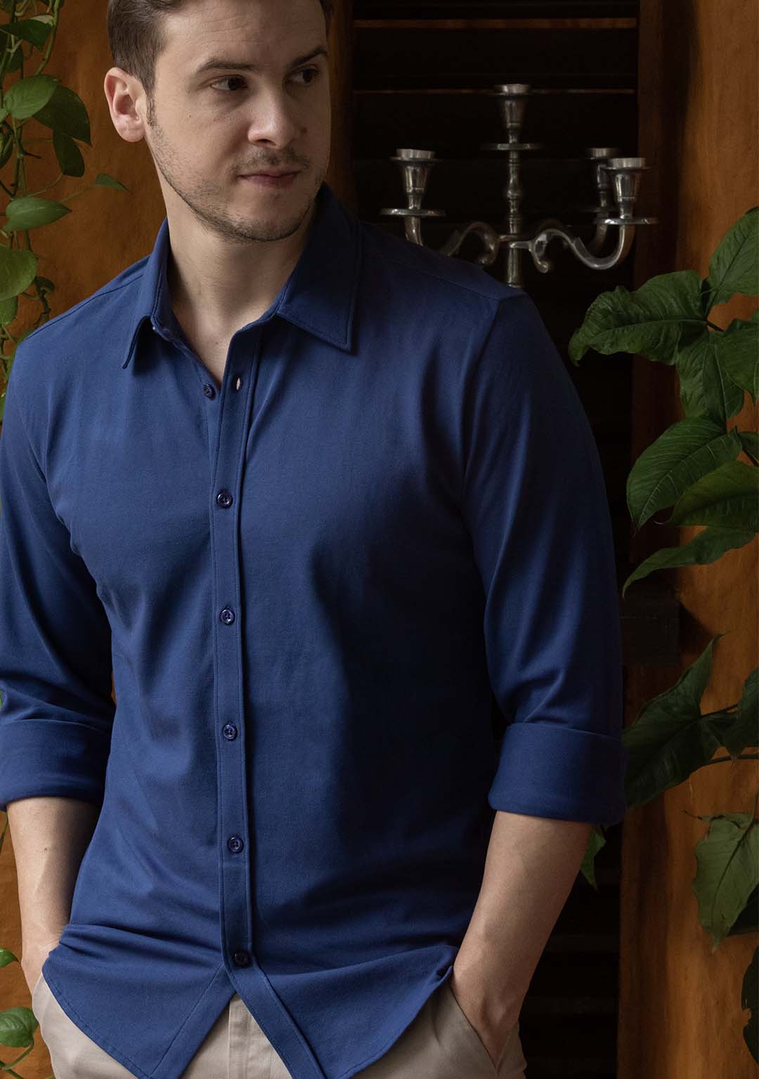 Piqué Shirt in Mazarine Blue