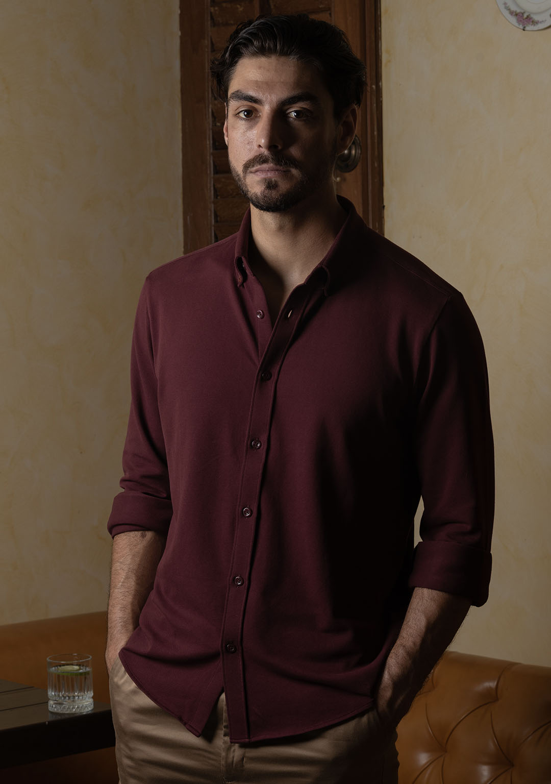 Piqué Shirt in Merlot