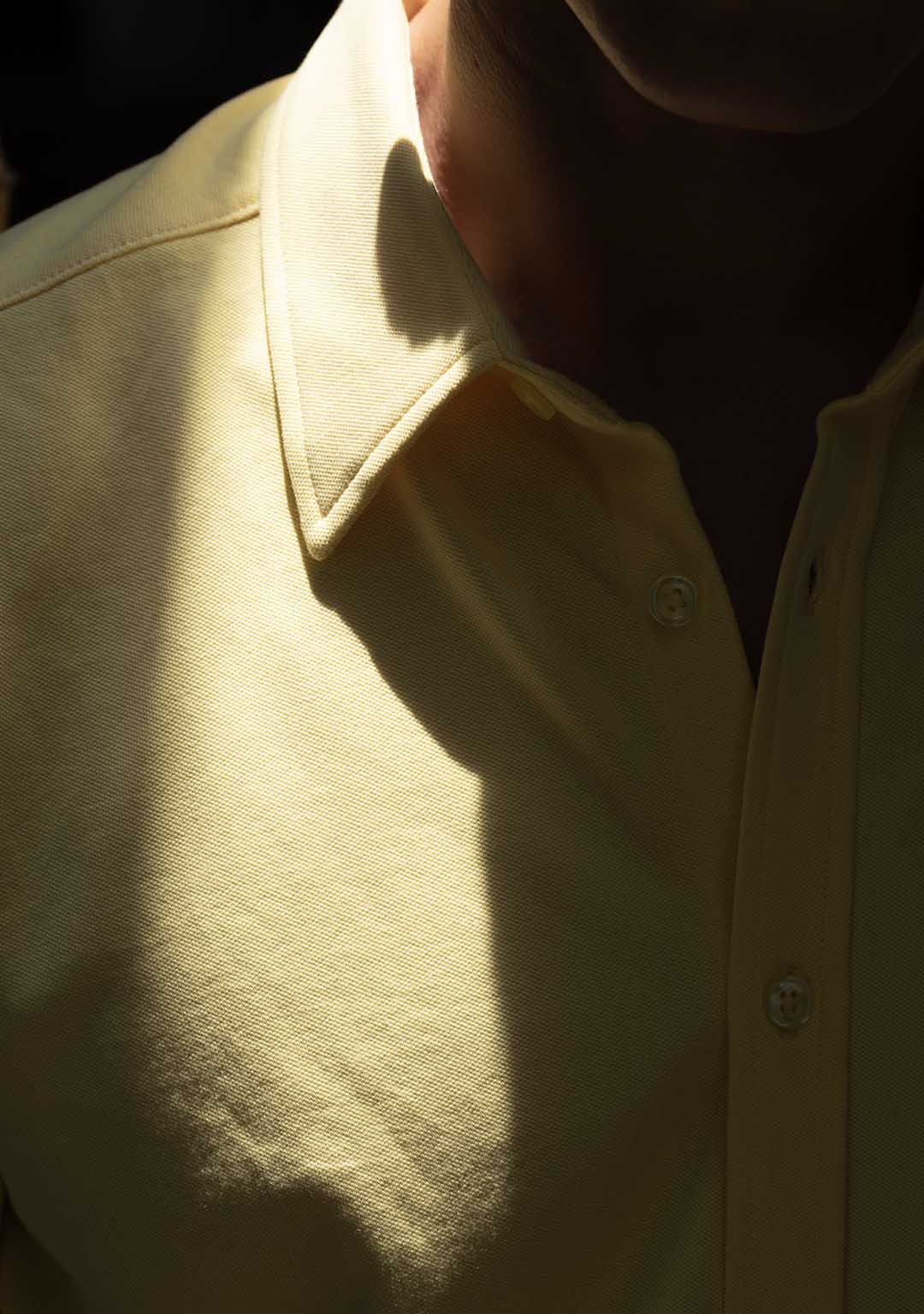 Piqué Shirt in Pastel Yellow