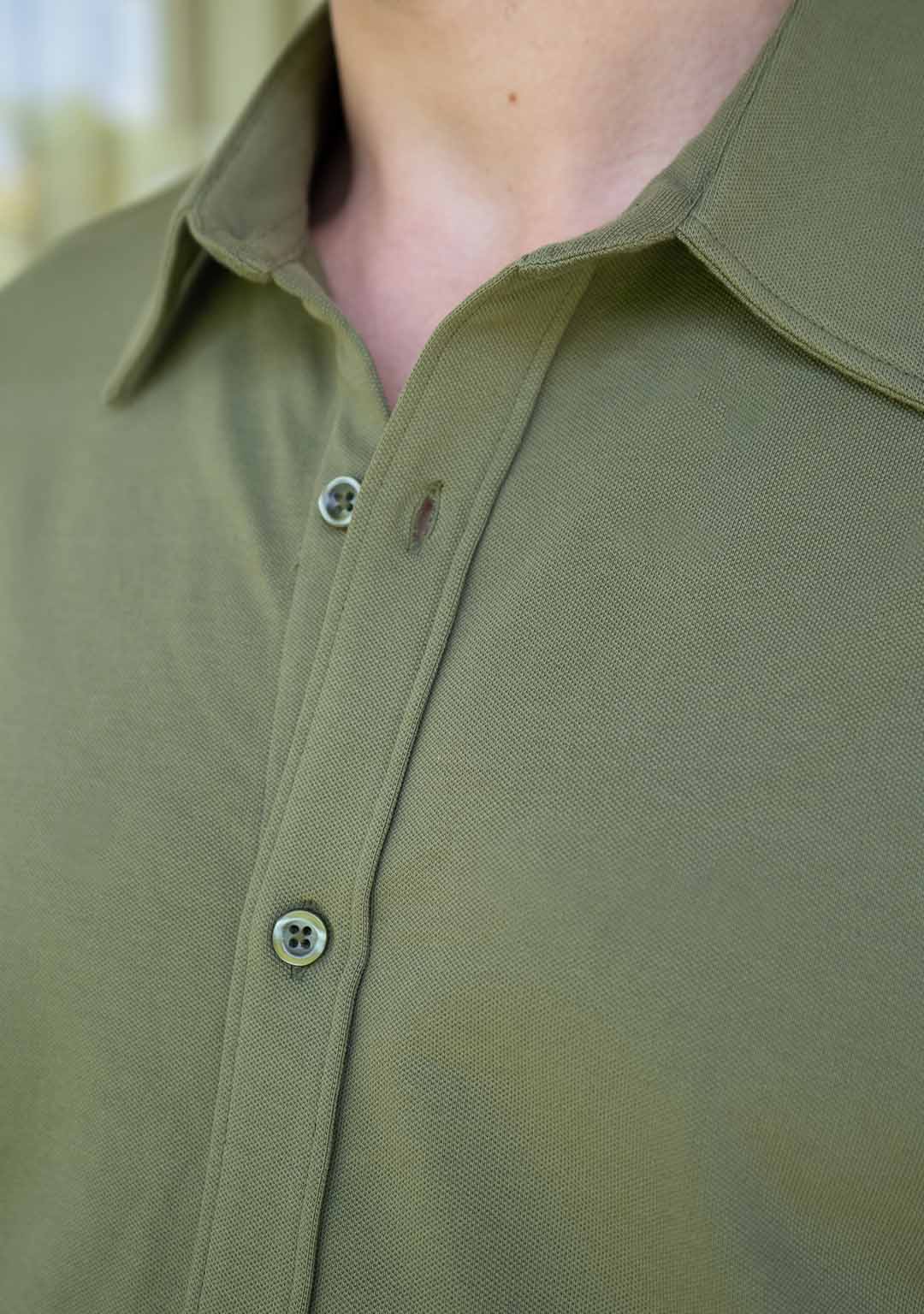 Piqué Shirt in Cedar Green