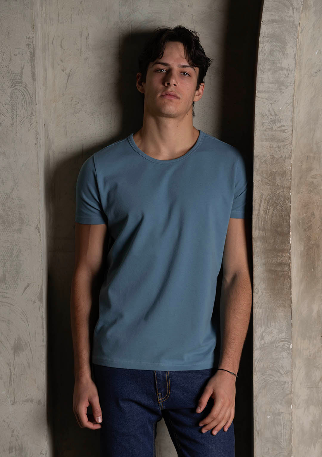Piqué T-Shirt in Blue Marine