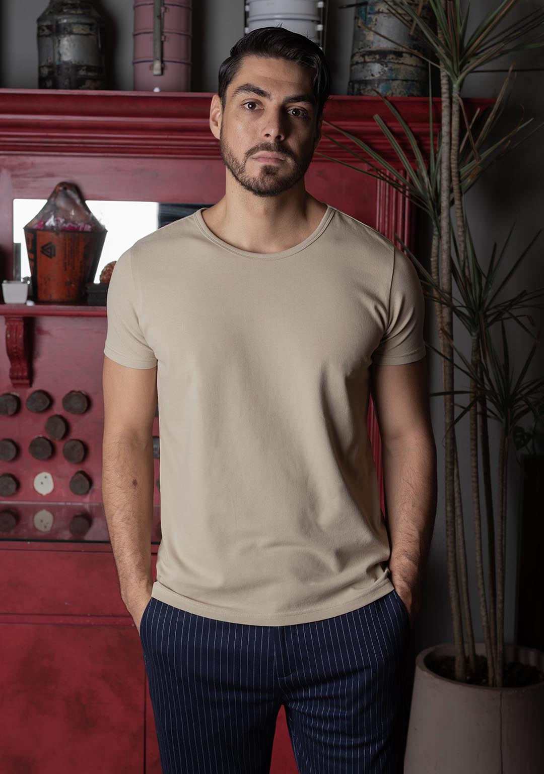 Piqué T-Shirt in Frosted Almond