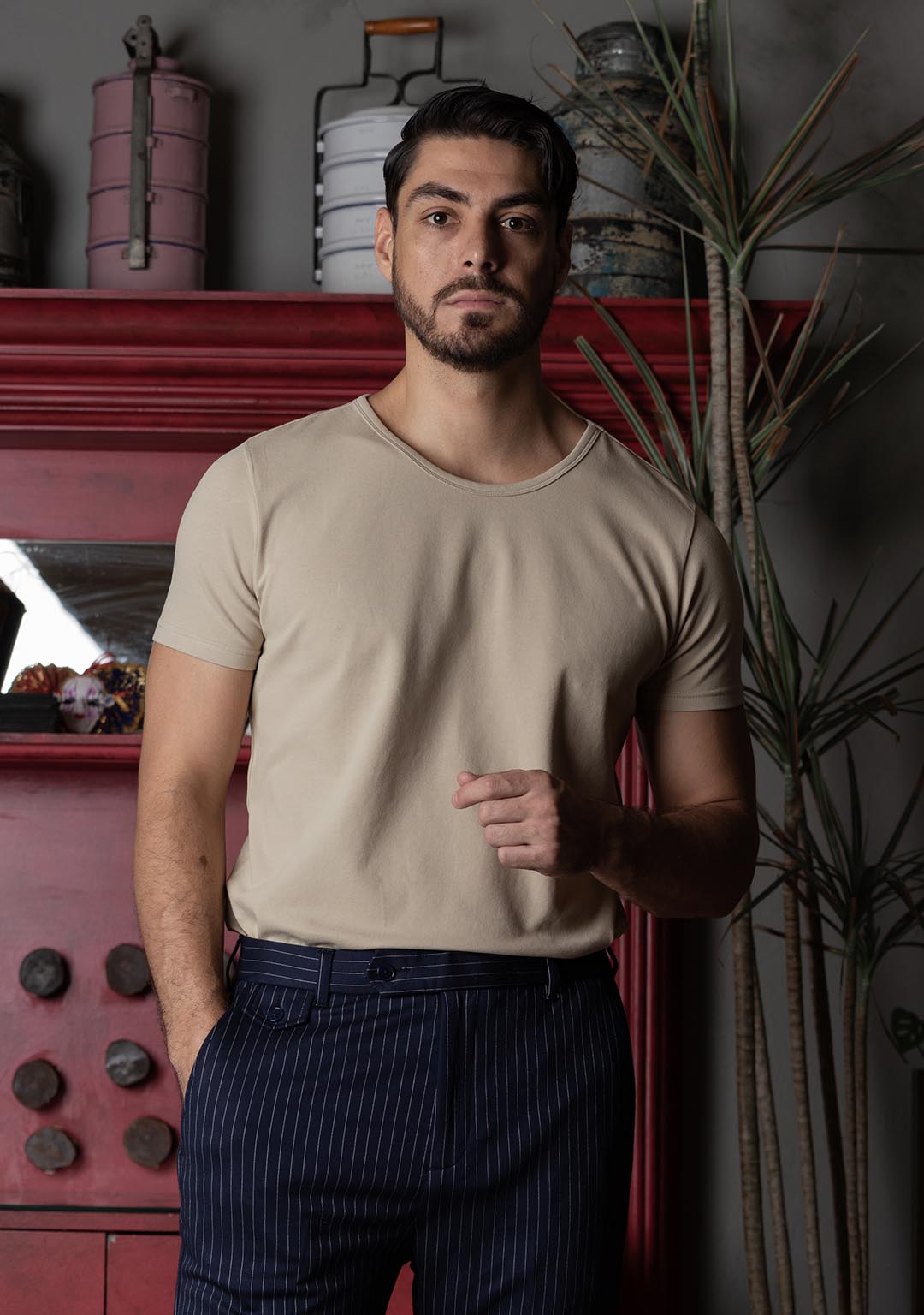 Piqué T-Shirt in Frosted Almond