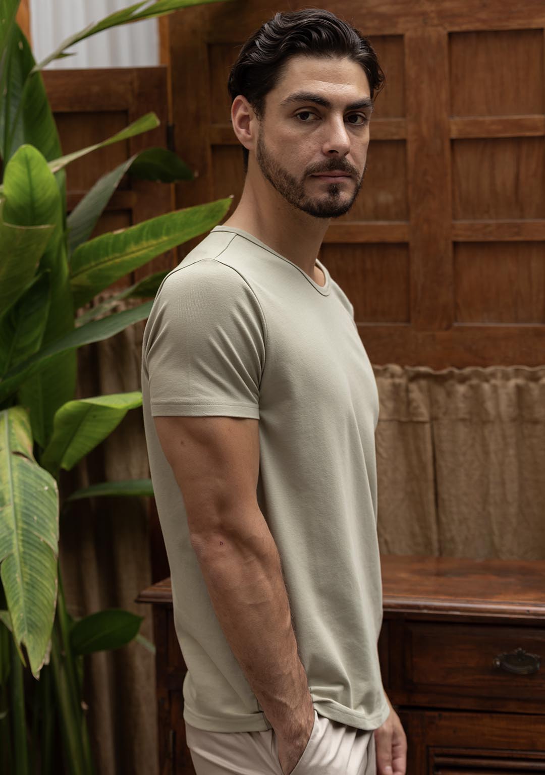 Piqué T-Shirt in Pelican