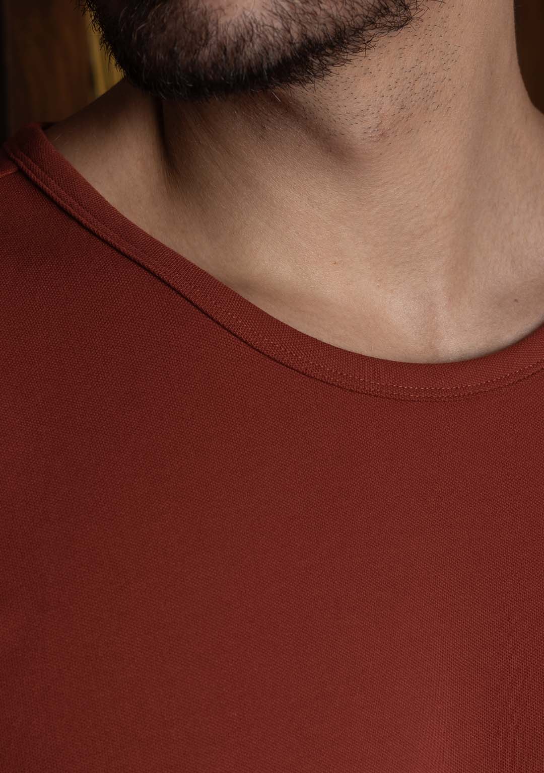 Piqué T-Shirt in Terracotta