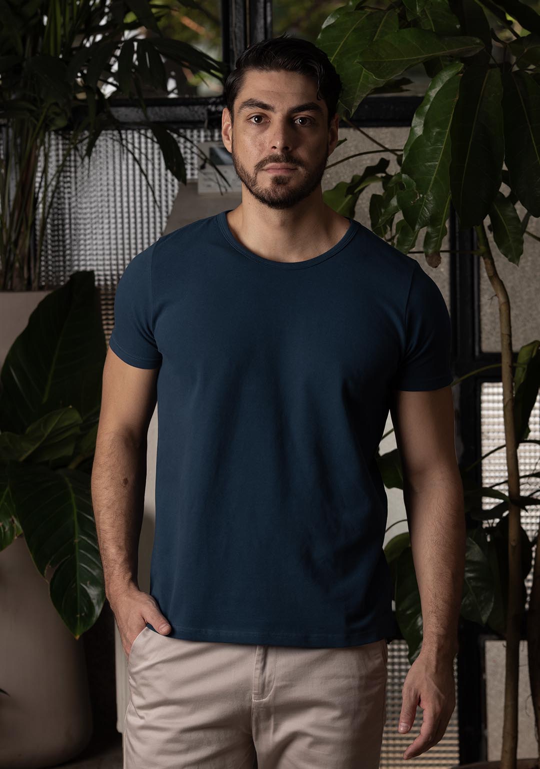 Piqué T-Shirt in Titan Blue