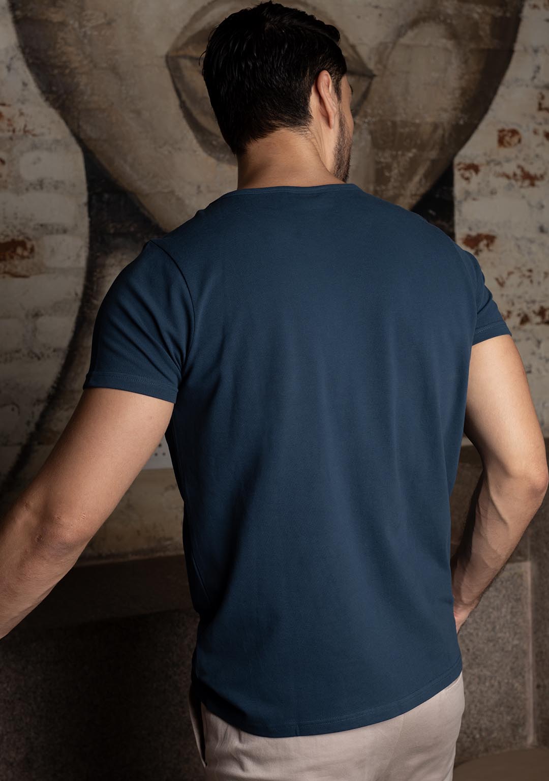 Piqué T-Shirt in Titan Blue