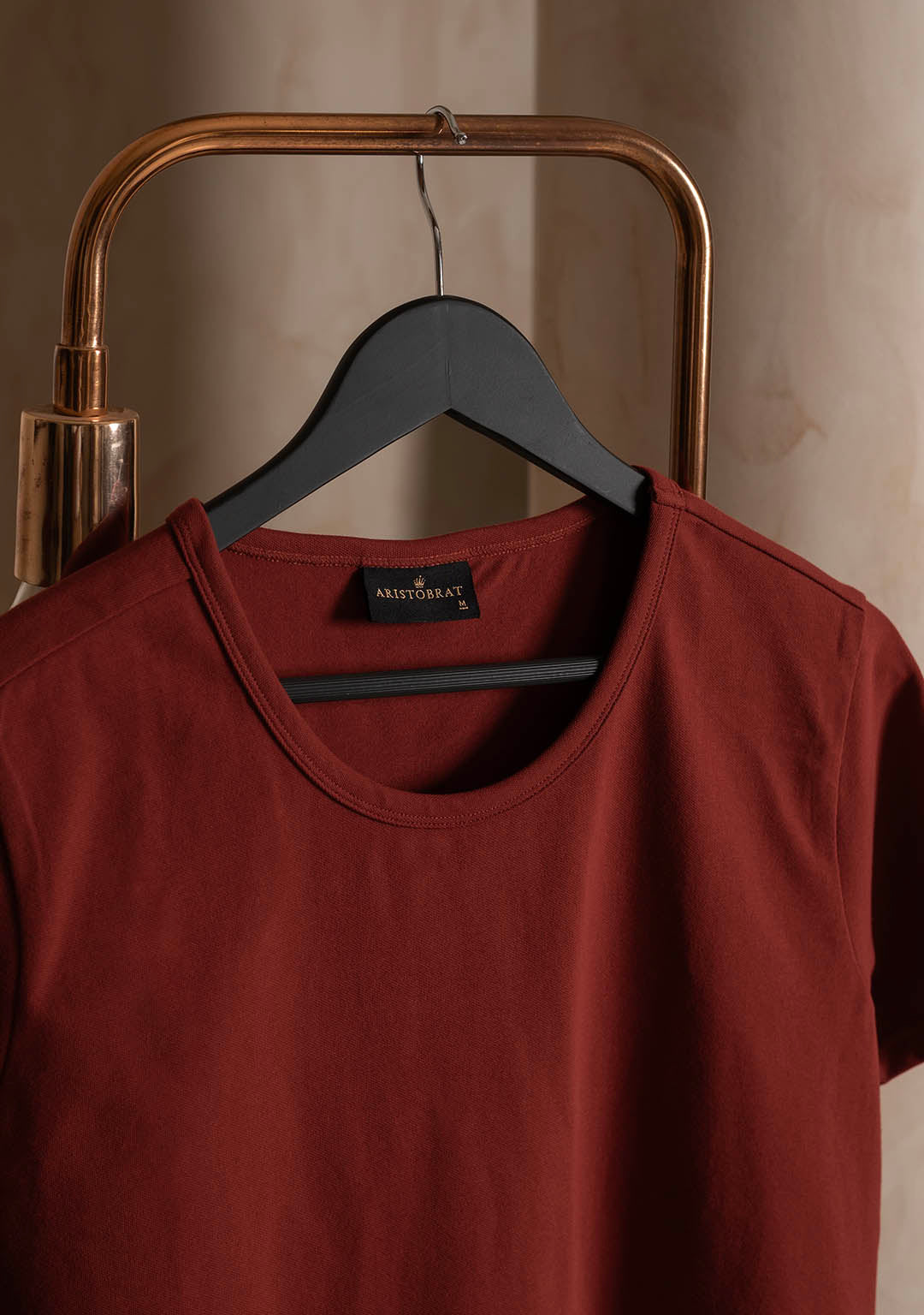 Piqué T-Shirt in Terracotta