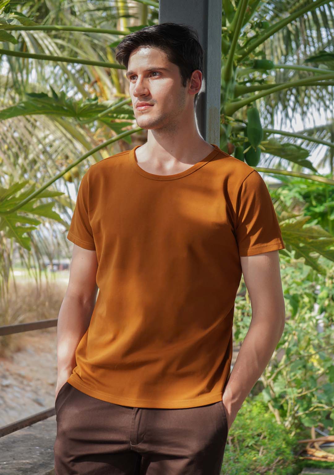 Piqué T-Shirt in Caramel