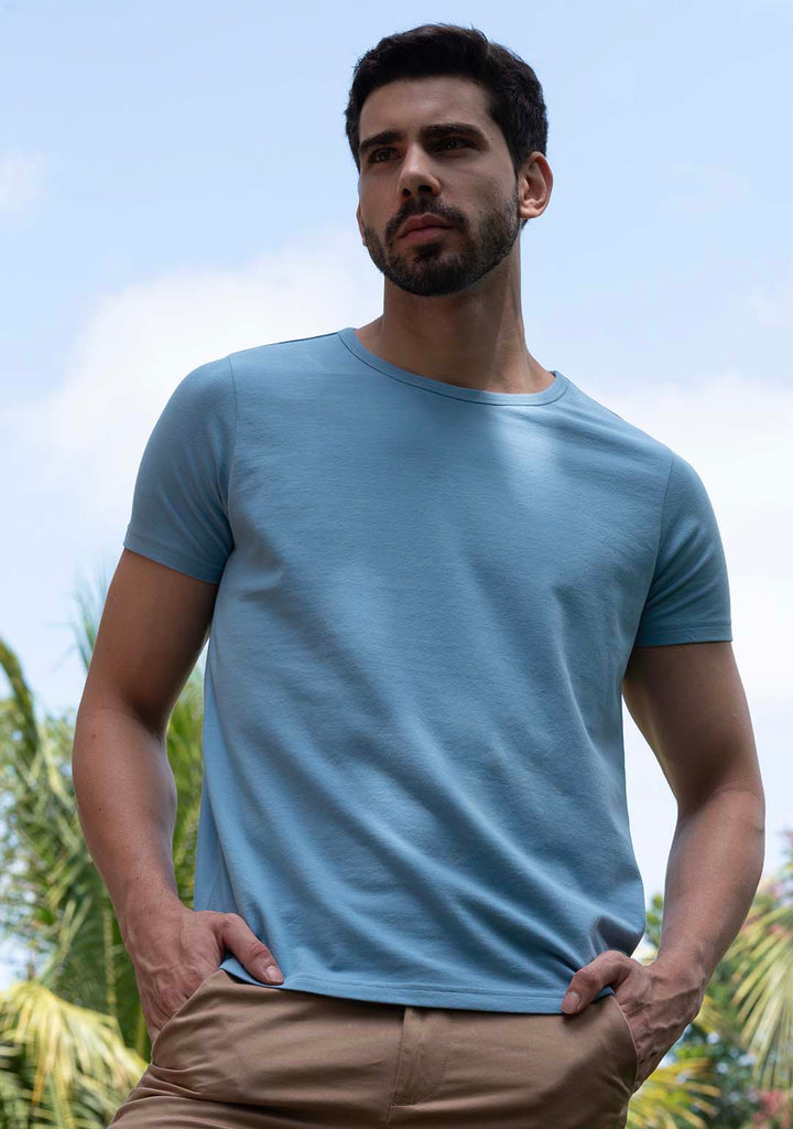Piqué T-Shirt in Baltic Sea