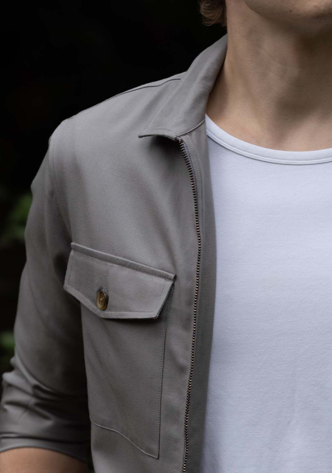 Shacket in Neutral Grey
