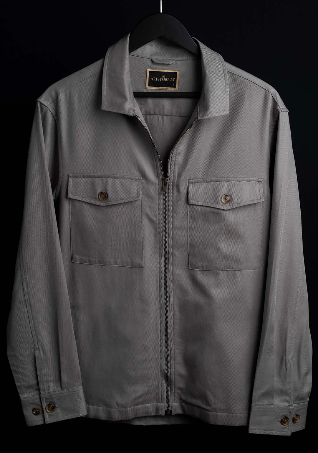 Shacket in Neutral Gray
