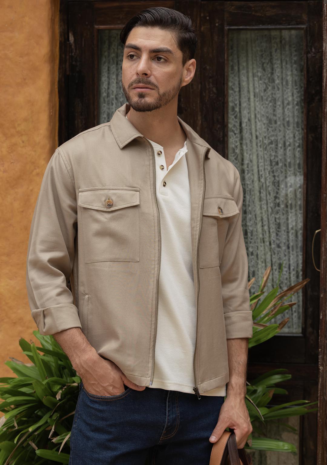 Shacket in Timberwolf