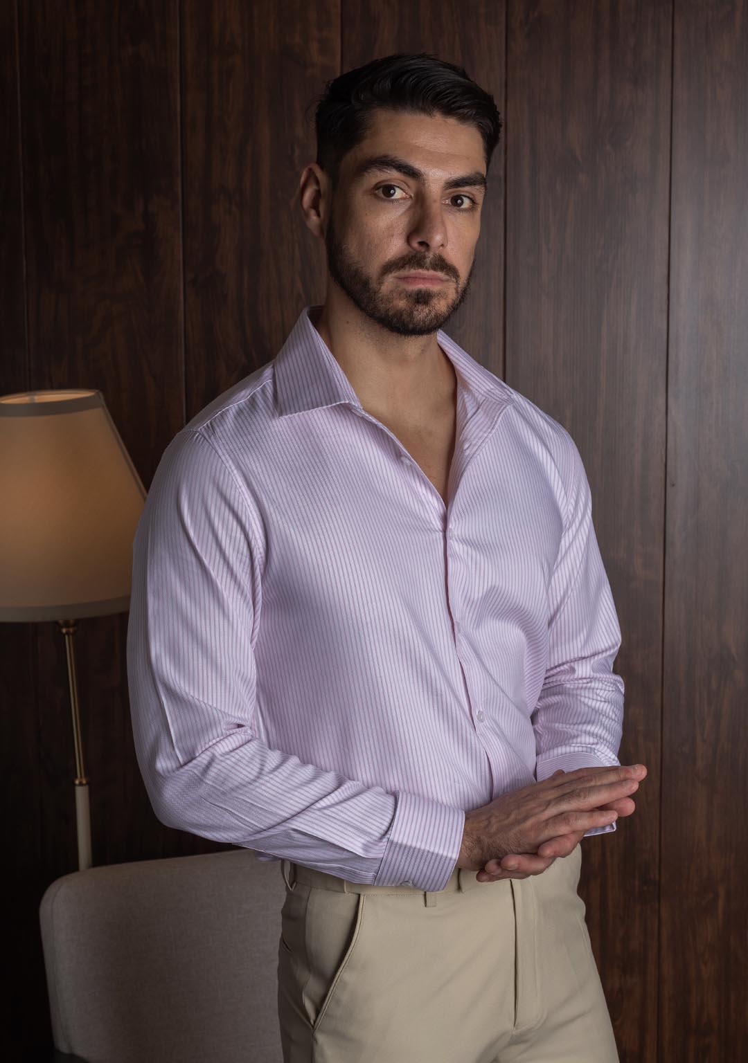 Striped Shirt in Seashell Pink