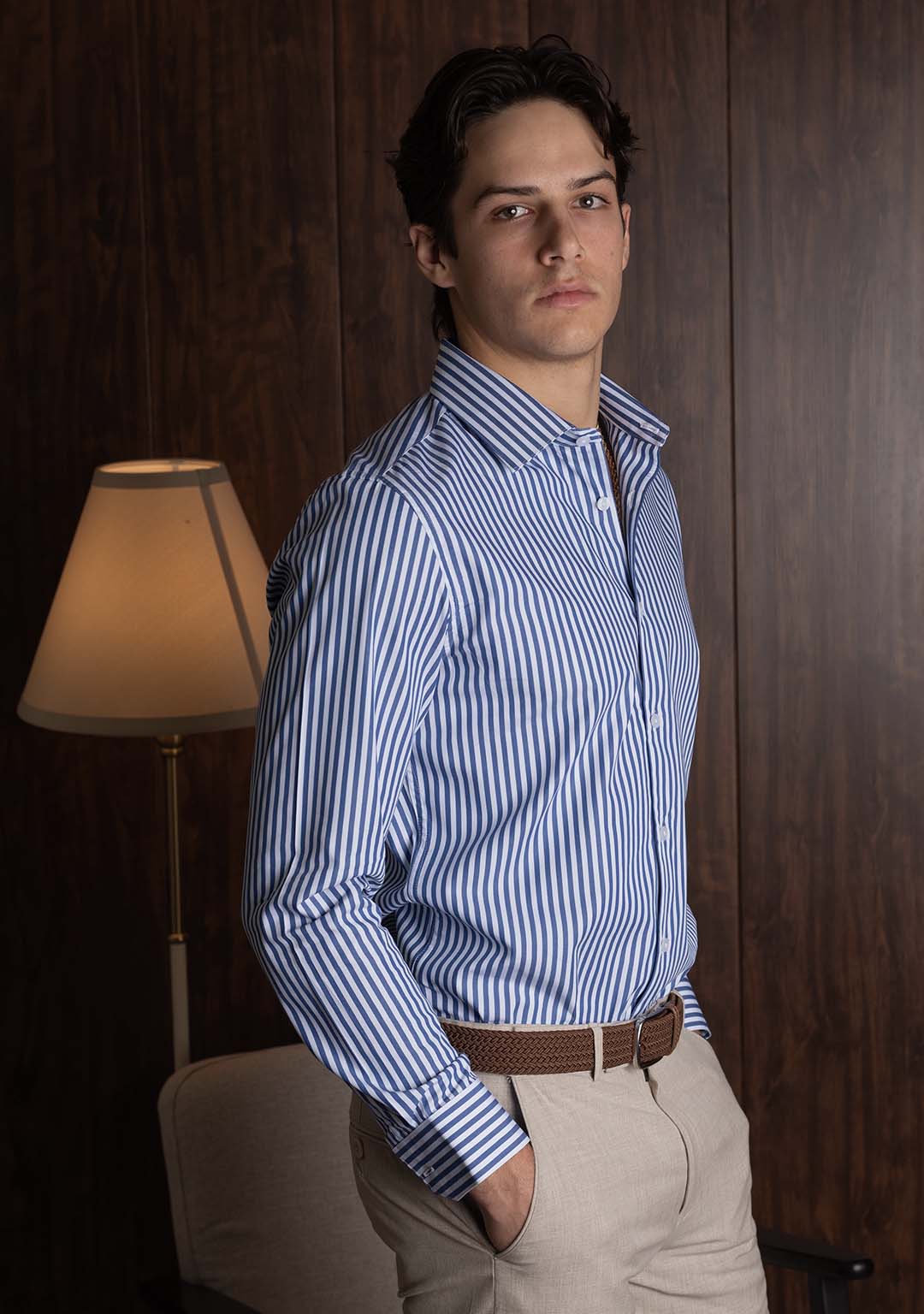 Striped Shirt in Estate Blue